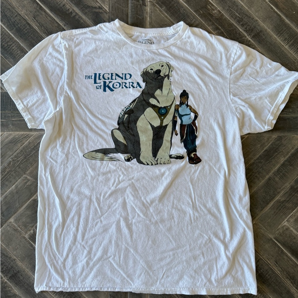 Legend of Korra & Naga T-Shirt – Official Nickelodeon – Size L – White
